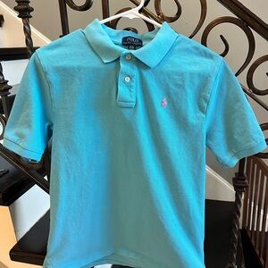 Polo by Ralph Lauren Kids Polo Shirt - Aqua with Pink Pony